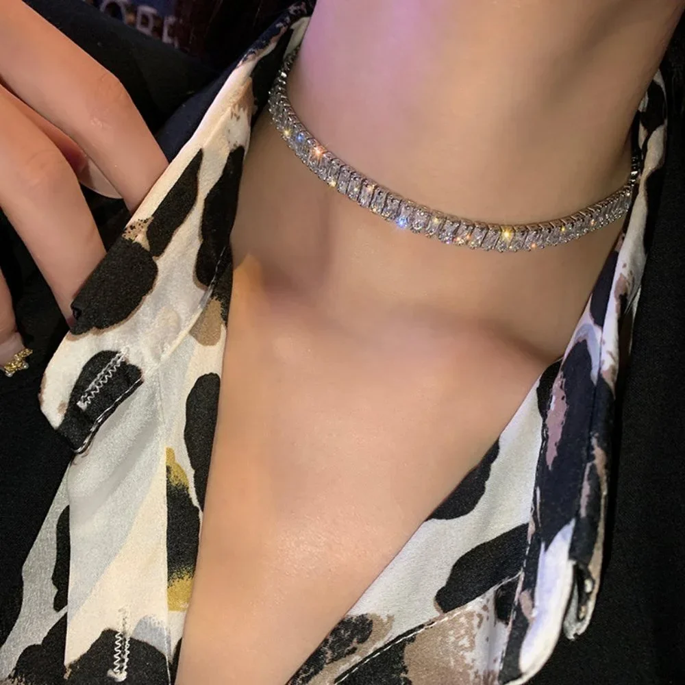 COPY - NEW 18K White Gold Baguette Square Diamond Necklace - Picture 7 of 9